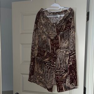 Vintage Brown and Cream Midi Skirt